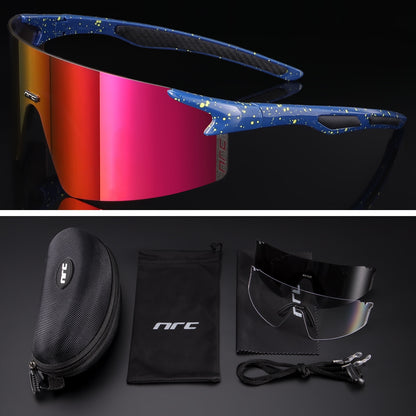 NRC 3 Lens UV400 Cycling Sunglasses TR90 Sports Bicycle Glasses MTB Mountain Bike Fishing Hiking Riding Eyewear for men women - Hiccupzz