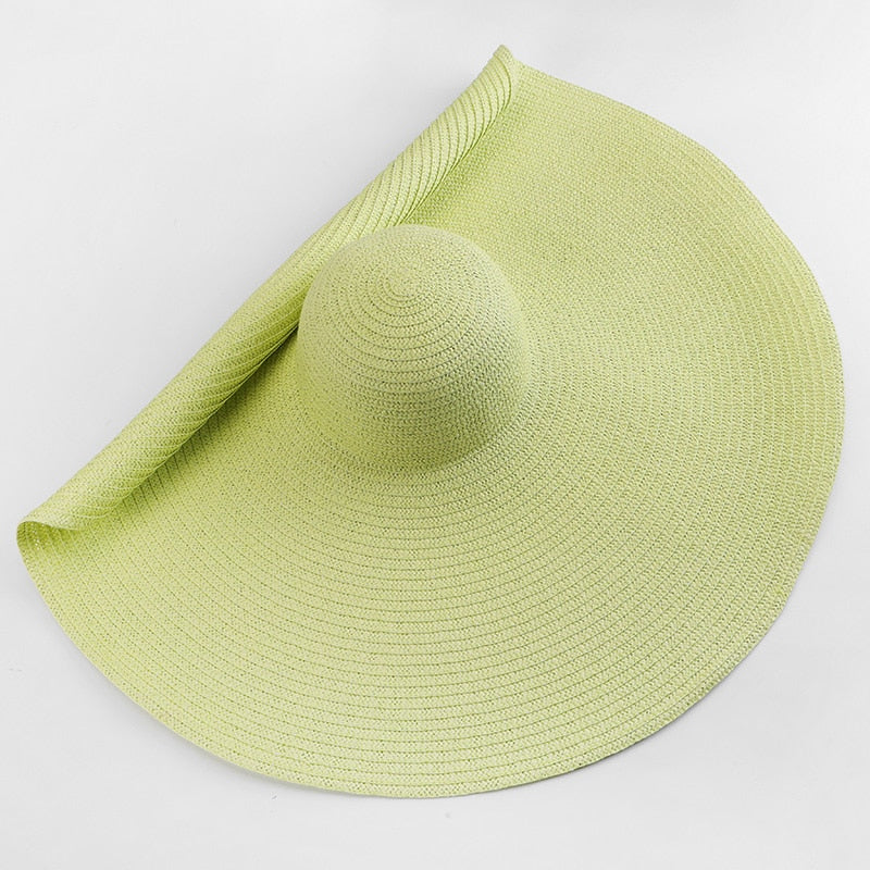 70cm Oversized  Wide Brim Sun Hat Travel  Large UV Protection Beach Straw Hats Women Summer Floppy Foldable Chapeaux Wholesale