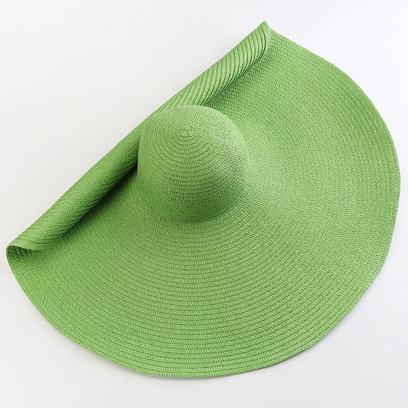 70cm Oversized  Wide Brim Sun Hat Travel  Large UV Protection Beach Straw Hats Women Summer Floppy Foldable Chapeaux Wholesale