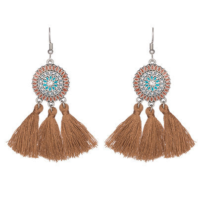 Women's Bohemian Fashion Long Tassel Earrings - Hiccupzz