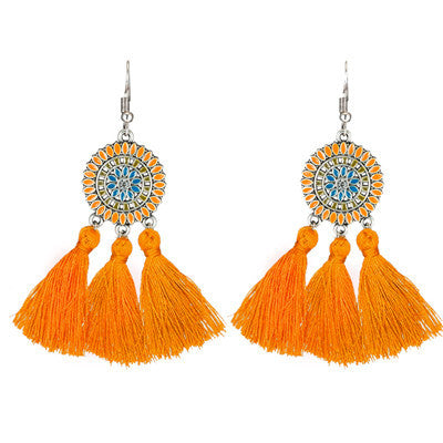 Women's Bohemian Fashion Long Tassel Earrings