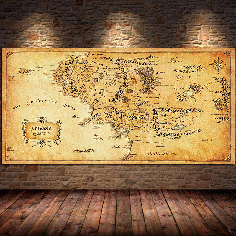 Vintage Style Movie Map Canvas Painting Home Decor - Hiccupzz