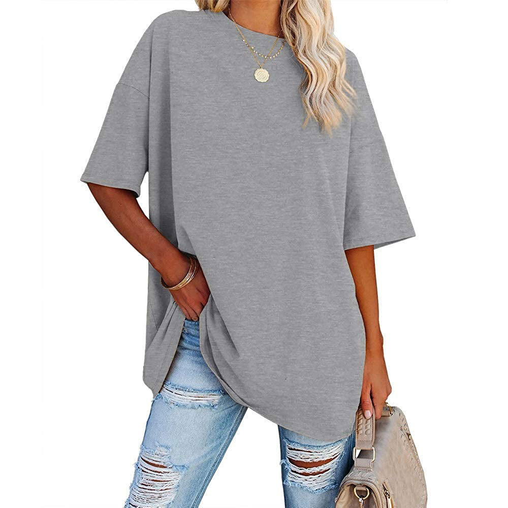 Loose Drop Shoulder Sleeves Round Neck Short Sleeve Top - Hiccupzz