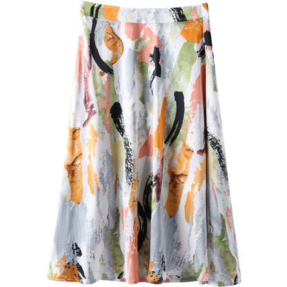 Ladies' Painted And Printed High Waist Slimming Skirt - Hiccupzz