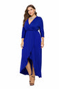 N V-neck Batwing Sleeve Large Hem Sheath Solid Color Dress - Hiccupzz