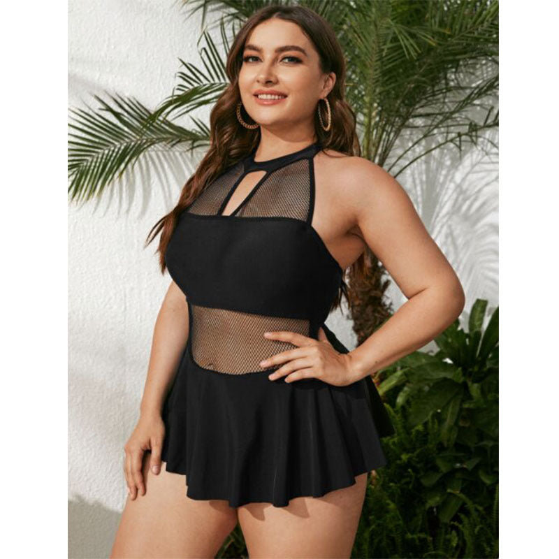 Women's Fashion One-piece Mesh Hollow Bikini