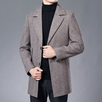Woolen Woolen Coat Men's Autumn Winter Business In Britain - Hiccupzz