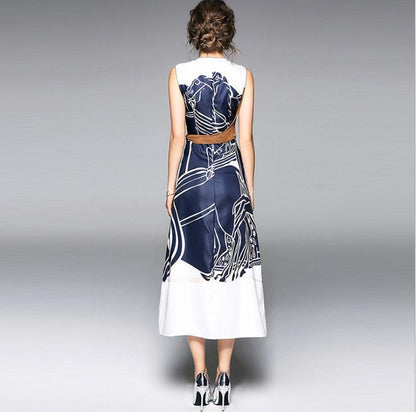 Women's Printed Sleeveless Slim Dress - Hiccupzz