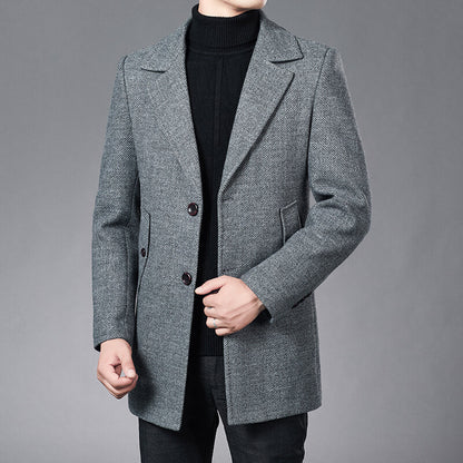 Woolen Woolen Coat Men's Autumn Winter Business In Britain - Hiccupzz