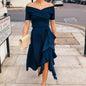 One-shoulder Party Slanted Shoulder Dress - Hiccupzz