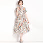 Singing Birds And Flowers Print Fashion Ladies Dress - Hiccupzz