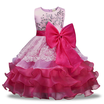 Girls' Sequined Dress Bow Kids Skirt - Hiccupzz