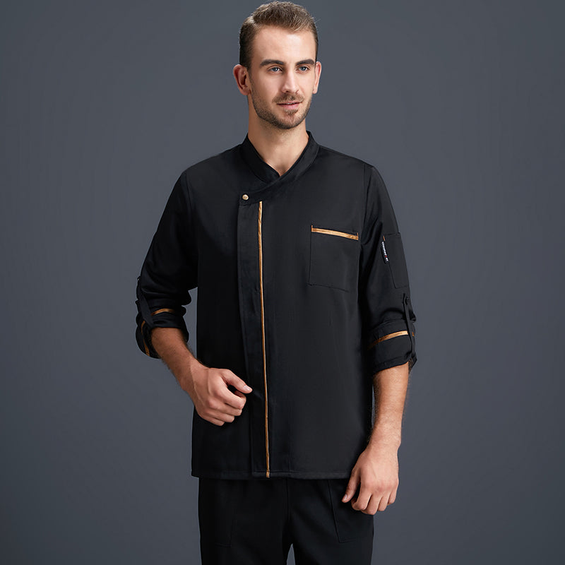 Ropa de trabajo de chef para hombre, de manga corta, transpirable, de alta calidad