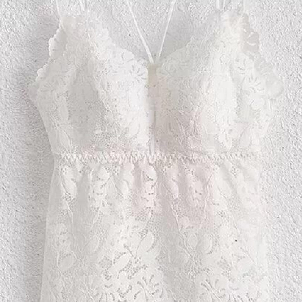 Butterfly Lace Suspender Women's Vest