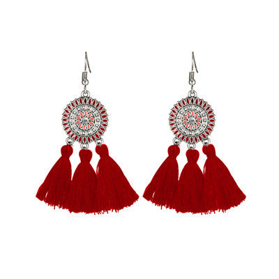 Women's Bohemian Fashion Long Tassel Earrings - Hiccupzz