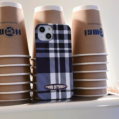 Vintage Blue Checkered Phone Case Protector - Hiccupzz