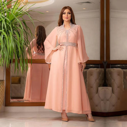 Women's Temperament And Fashion Hot Drill Long-sleeved Dress - Hiccupzz