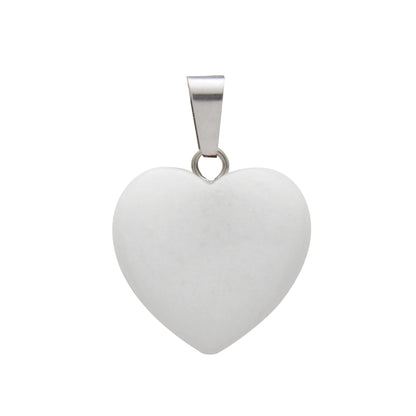 Hand-carved Love Heart Shaped Rough Stone Peach Heart Crystal Necklace - Hiccupzz