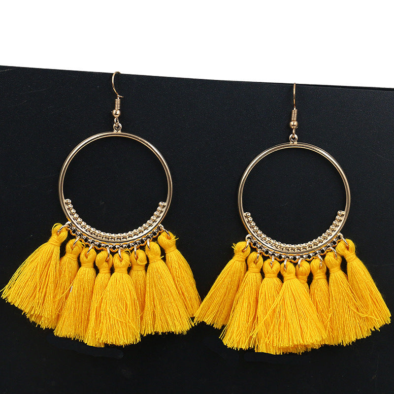 Women's Bohemian Fashion Long Tassel Earrings - Hiccupzz