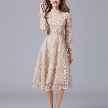 Heavy Embroidery Mesh Yarn Dress Femininity Skirt - Hiccupzz