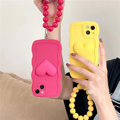 Rose Red Three-dimensional Love Ball Chain Mobile Phone Case Silicone Female Mobile Phone Case - Hiccupzz
