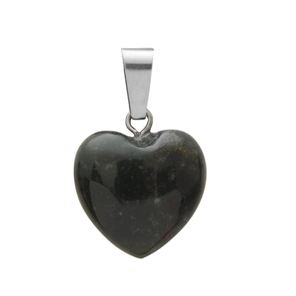 Hand-carved Love Heart Shaped Rough Stone Peach Heart Crystal Necklace - Hiccupzz