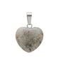 Hand-carved Love Heart Shaped Rough Stone Peach Heart Crystal Necklace - Hiccupzz