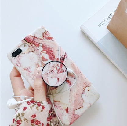 Frosted Marble Bracket Mobile Phone Shell - Hiccupzz