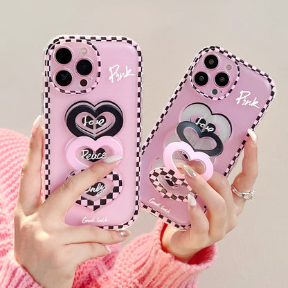 Love Wristband Pink Border Checkerboard Mobile Phone - Hiccupzz