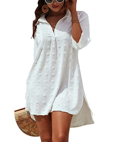 Medium Length Loose Fitting Casual Blouse Shirt