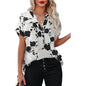 Summer Women's Clothing New Floral Print Short Sleeve Shirt For Women - Hiccupzz