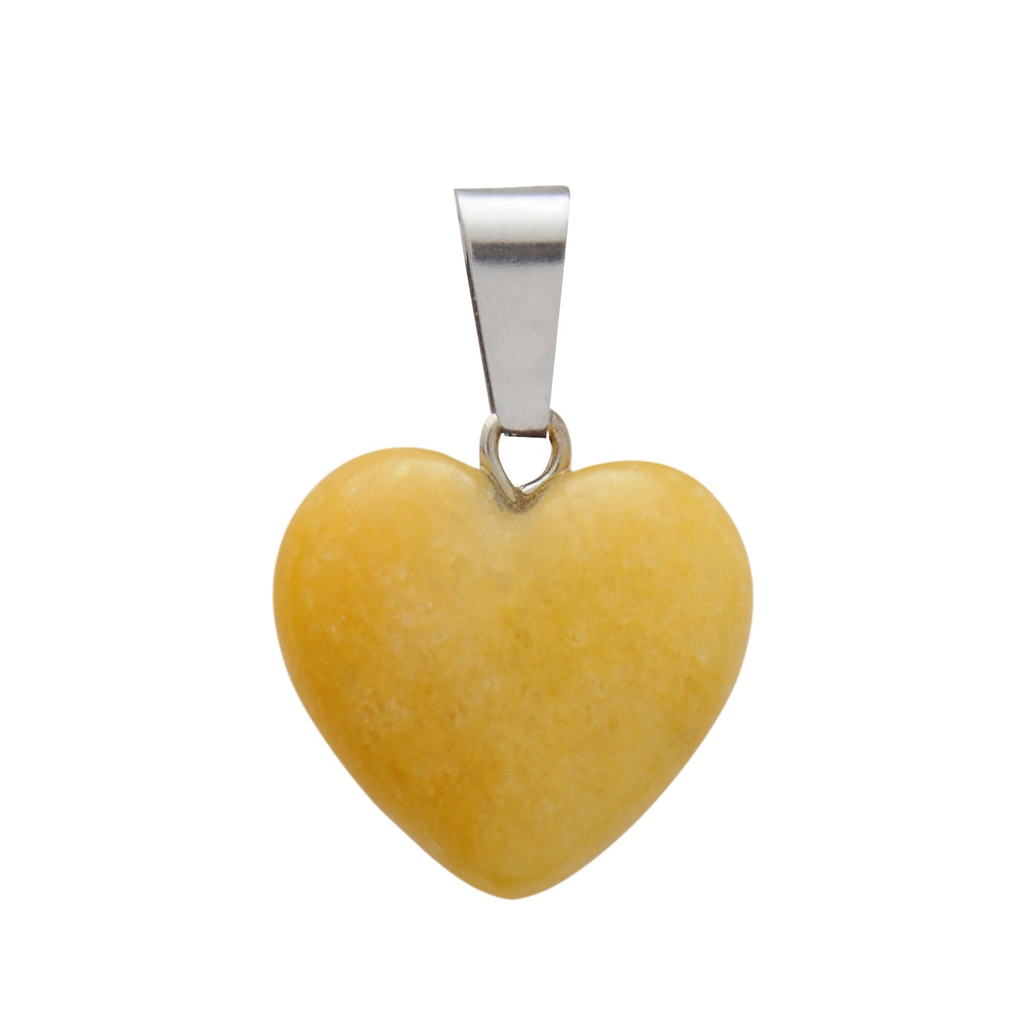 Hand-carved Love Heart Shaped Rough Stone Peach Heart Crystal Necklace