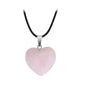 Hand-carved Love Heart Shaped Rough Stone Peach Heart Crystal Necklace - Hiccupzz