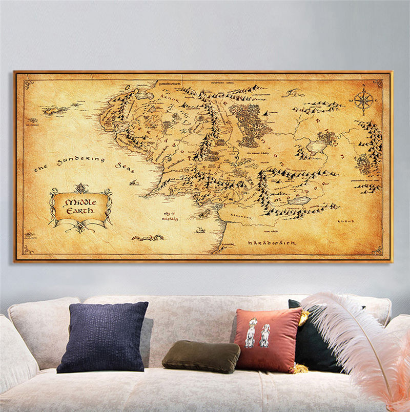 Vintage Style Movie Map Canvas Painting Home Decor - Hiccupzz