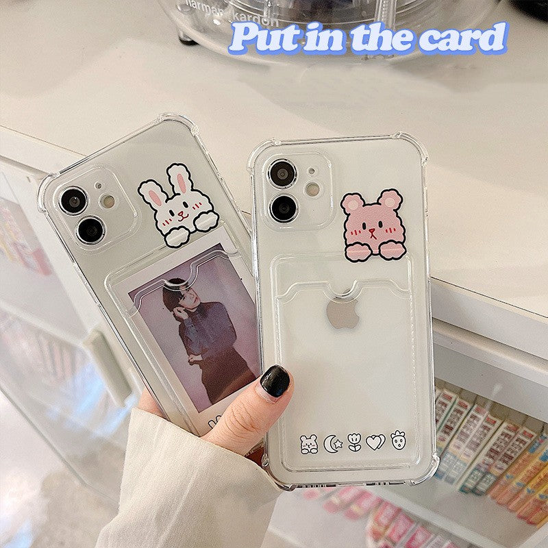 Bear Transparent Shell Mobile Phone Case