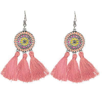 Women's Bohemian Fashion Long Tassel Earrings