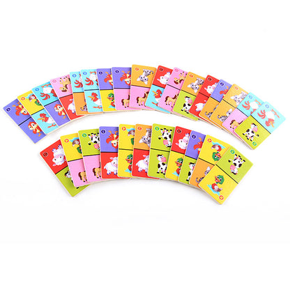 Wooden Solitaire Animal Domino Kids - Hiccupzz