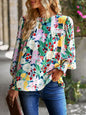 Women's lace stitching floral temperament top all-match blouse - Hiccupzz