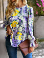 Women's lace stitching floral temperament top all-match blouse - Hiccupzz